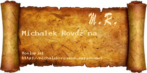 Michalek Rovéna névjegykártya